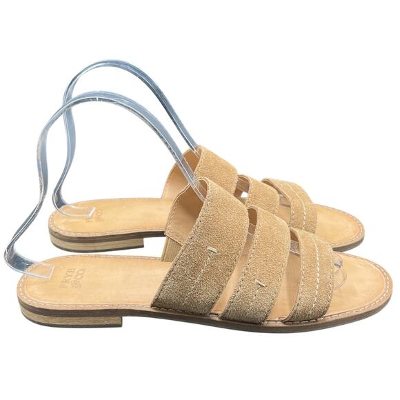 Franco Sarto Shoes - 🩴 Frye And Co 6.5M Tan Suede Leather Strappy Slide Sandals Minimalist 90s